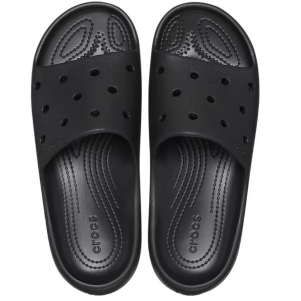 Black croc slides hotsell