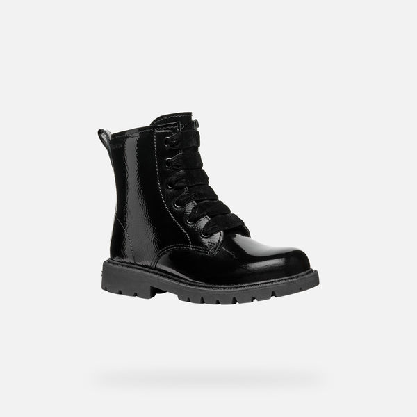 Geox Shaylax Black patent boot