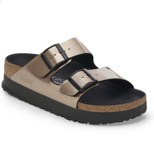 Birkenstock Papillio Arizona Pap Flex Platform Electric Metallic Taupe