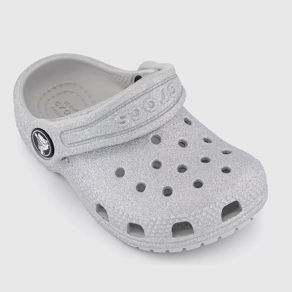 Silver glitter crocs online