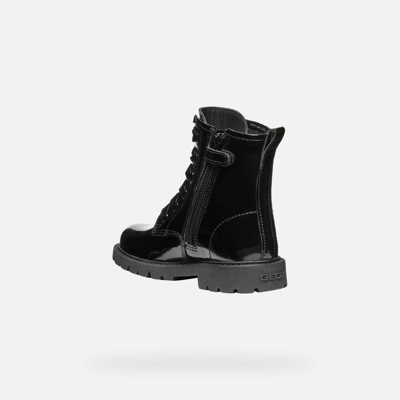 Geox Shaylax Black patent boot