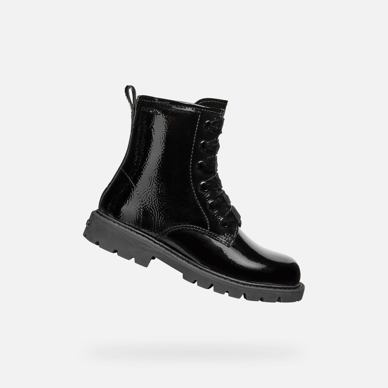 Geox Shaylax Black patent boot