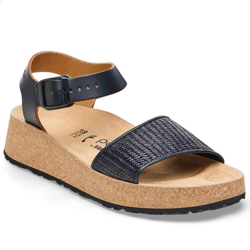 Birkenstock Papillio Glenda French piping Black Little Rascals Boutique