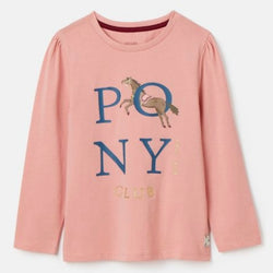 Joules Bessie long sleeved pony top pink - AW24/25