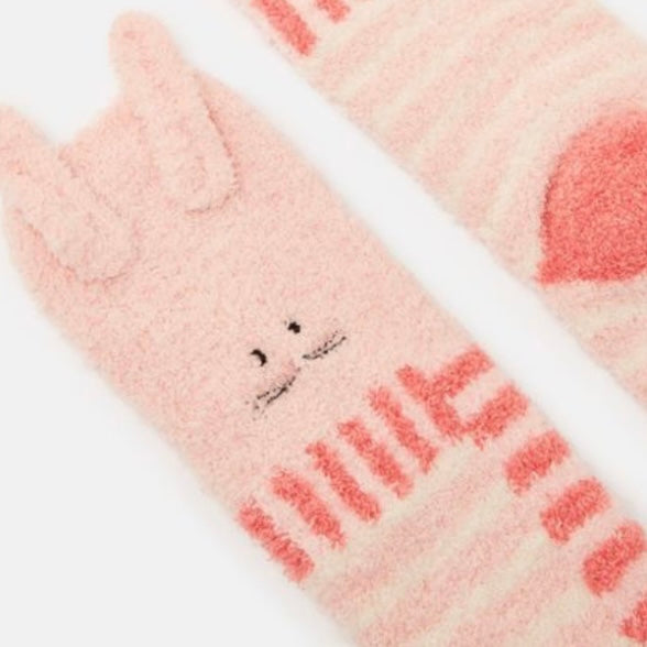 Joules fluffy pink bunny socks - AW24/25