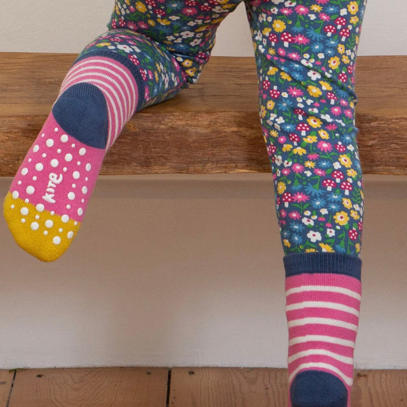 Kite Tiger Face Grippy Socks Blush - AW24/25