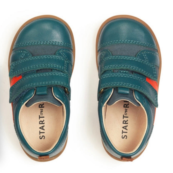Start rite Maze teal leather canvas shoe
