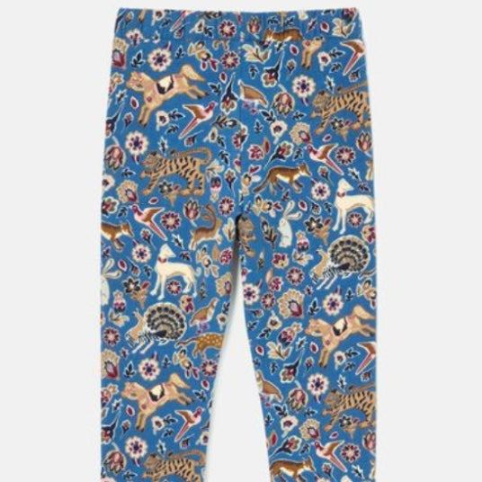 Joules Deedee mid blue animal print leggings - AW24/25