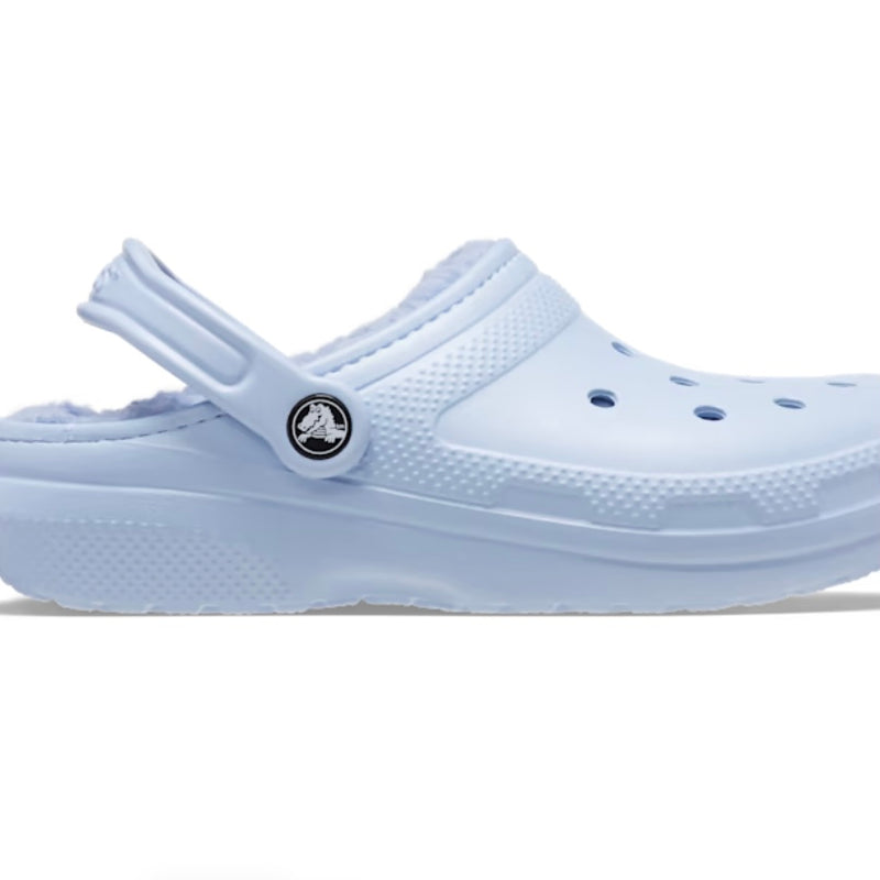 Light blue outlet fur crocs