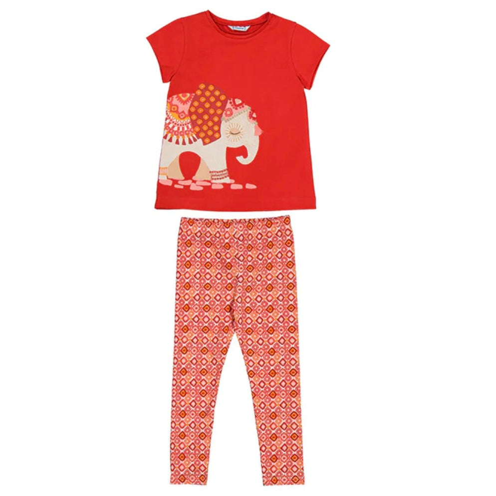 MAYORAL Baby Girls Red & Navy Leggings Set with Jacket - NON