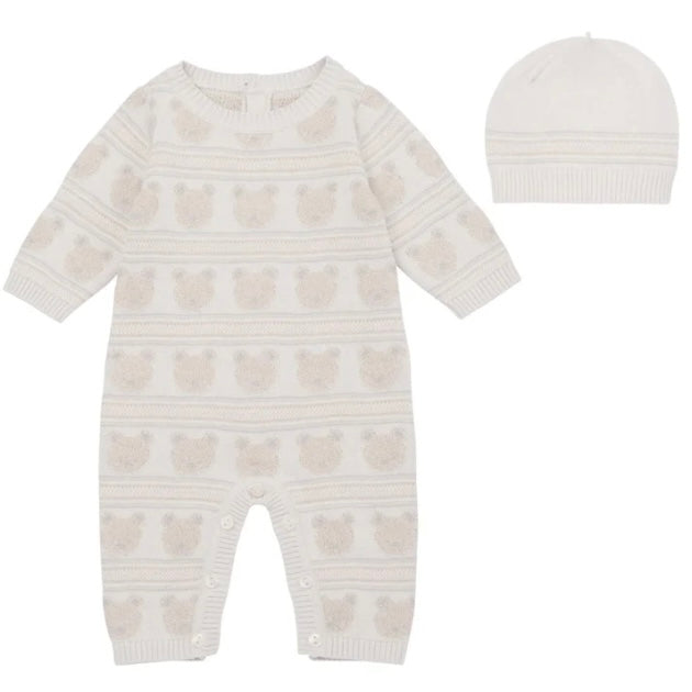 Emile et Rose Harry stone knit teddy all in one & hat - AW24/25