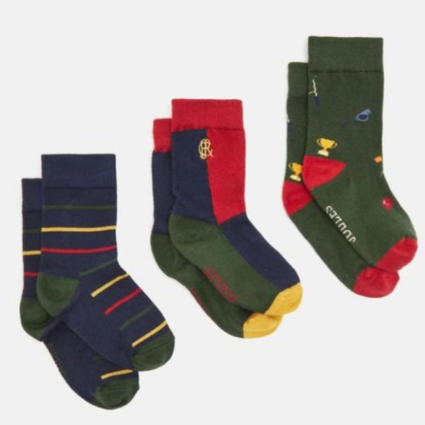 Joules eat free 3 pack multi green - AW24/25