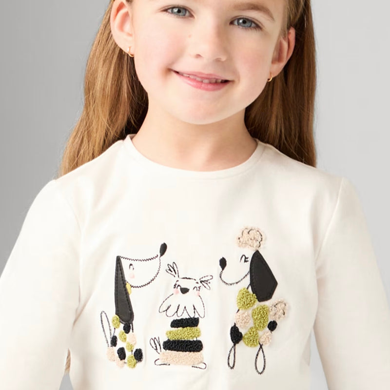 Mayoral 4070 embroidered puppy top - AW24/25