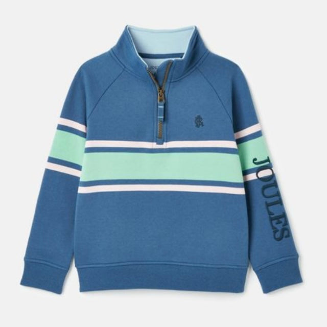 Joules Finn Blue quarter zip sweatshirt - SS24