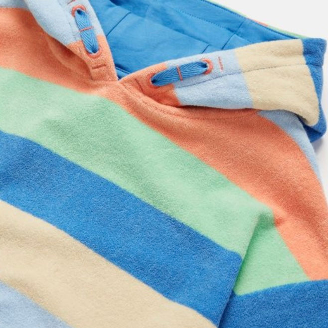 Joules Shoreside multi stripe towelling hoodie - SS24