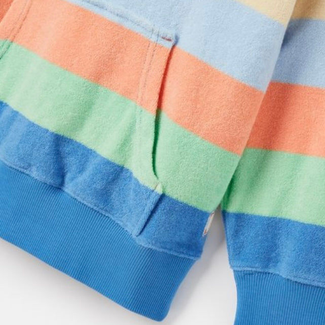 Joules Shoreside multi stripe towelling hoodie - SS24