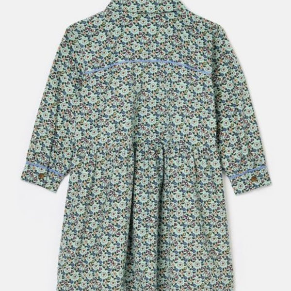 Joules Elodie cord ditsy blue dress - AW24/25