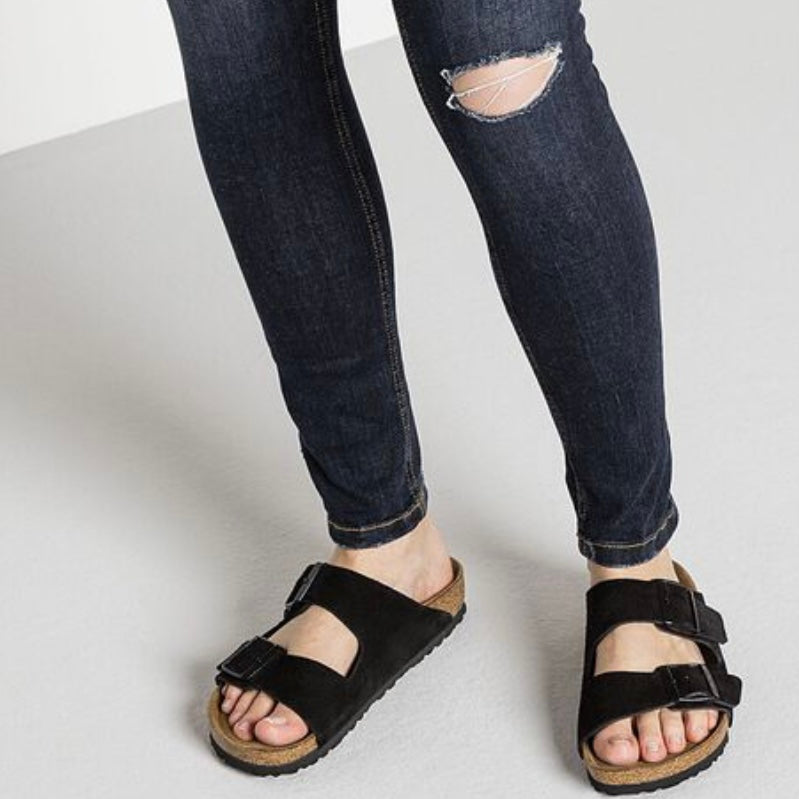 Birkenstock Arizona soft footbed suede leather Black