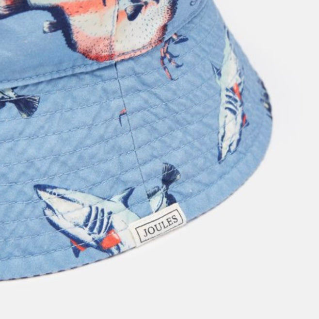 Joules Bayley blue reversible fish bucket hat - SS24