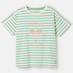 Joules Betty green embroidered short sleeved T shirt - SS24