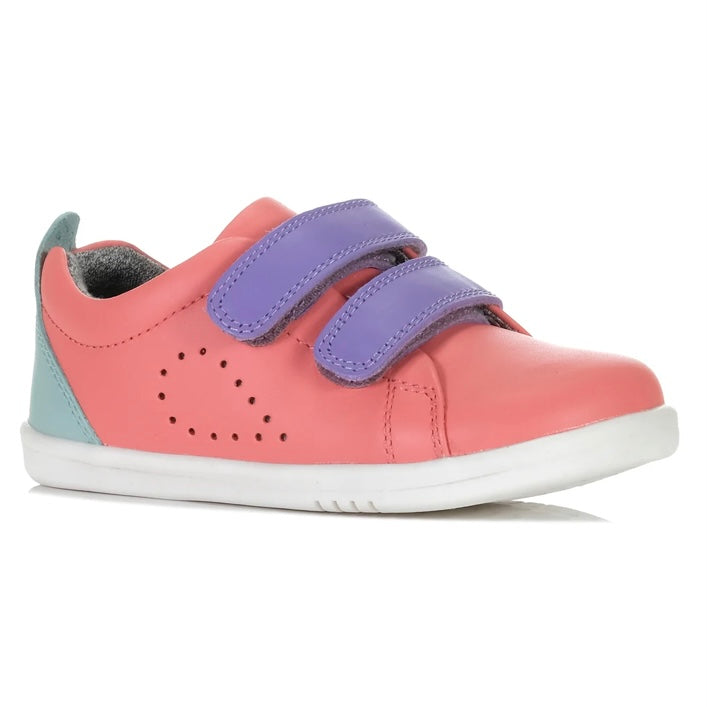 Bobux grass court I walk & kid plus ocean coral mauve combo