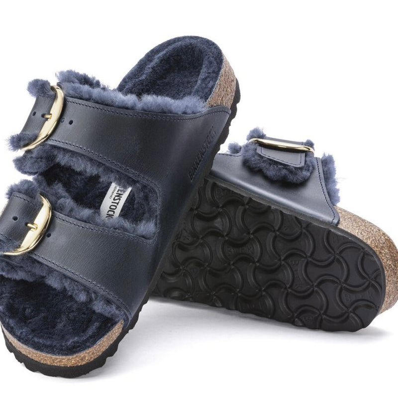 Birkenstock Arizona Big Buckle shearling oiled leather Midnight