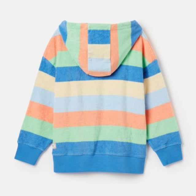 Joules Shoreside multi stripe towelling hoodie - SS24