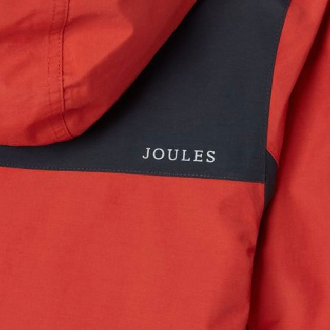 Joules Ayston orange colourblock waterproof fleece lined raincoat - AW24/25