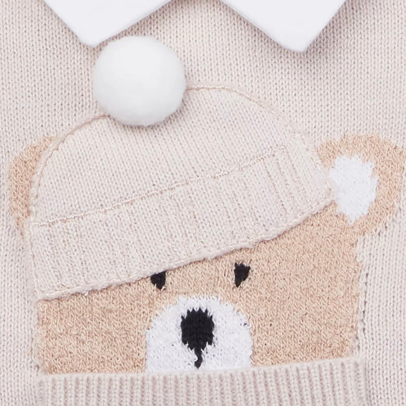 Emile et Rose stone knit Teddy outfit & hat - AW24/25