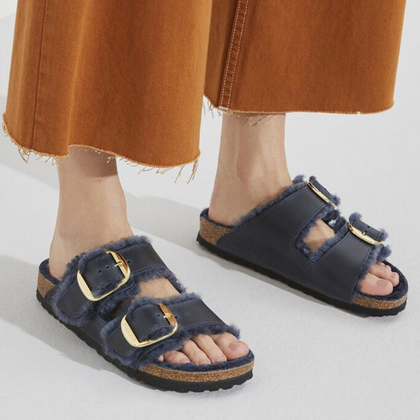 Birkenstock Arizona Big Buckle shearling oiled leather Midnight