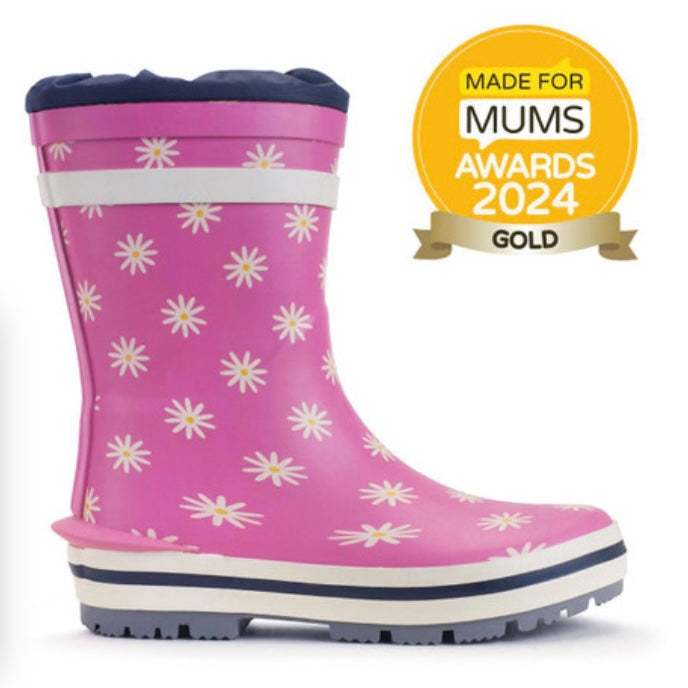 Start rite Little puddle pink daisy wellies