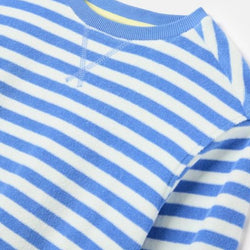 Joules Ahoy There Blue/ White Crew neck towelling sweatshirt - SS24