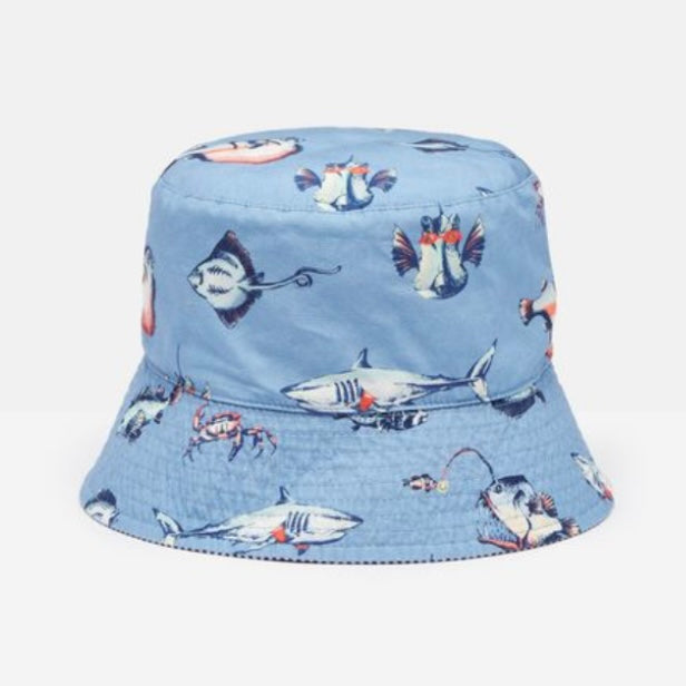 Joules Bayley blue reversible fish bucket hat - SS24