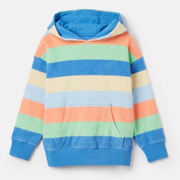 Joules Shoreside multi stripe towelling hoodie - SS24