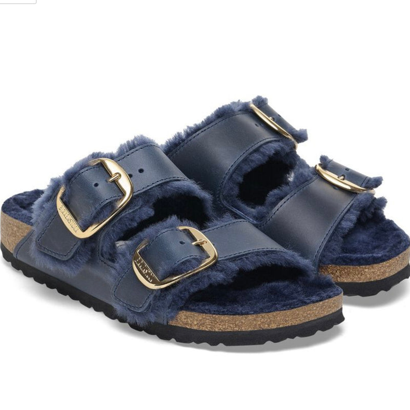 Birkenstock Arizona Big Buckle shearling oiled leather Midnight