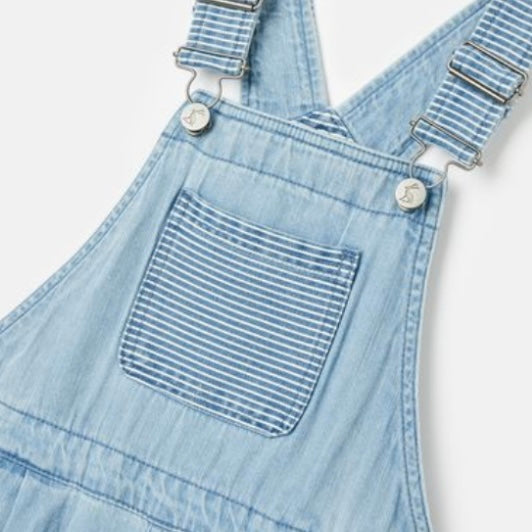 Joules Madeline Blue Chambray Hotchpotch Dungarees - SS24