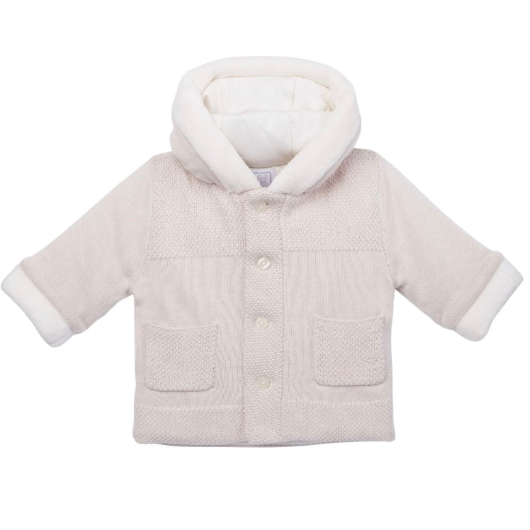 Emile et Rose Holland stone hooded Pompom jacket - AW24/25