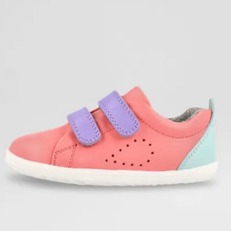 Bobux grass court step up Ocean Coral Mauve combo