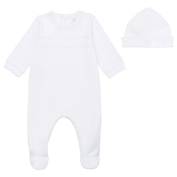 Emile et Rose Heath white Babygrow & hat - AW24/25