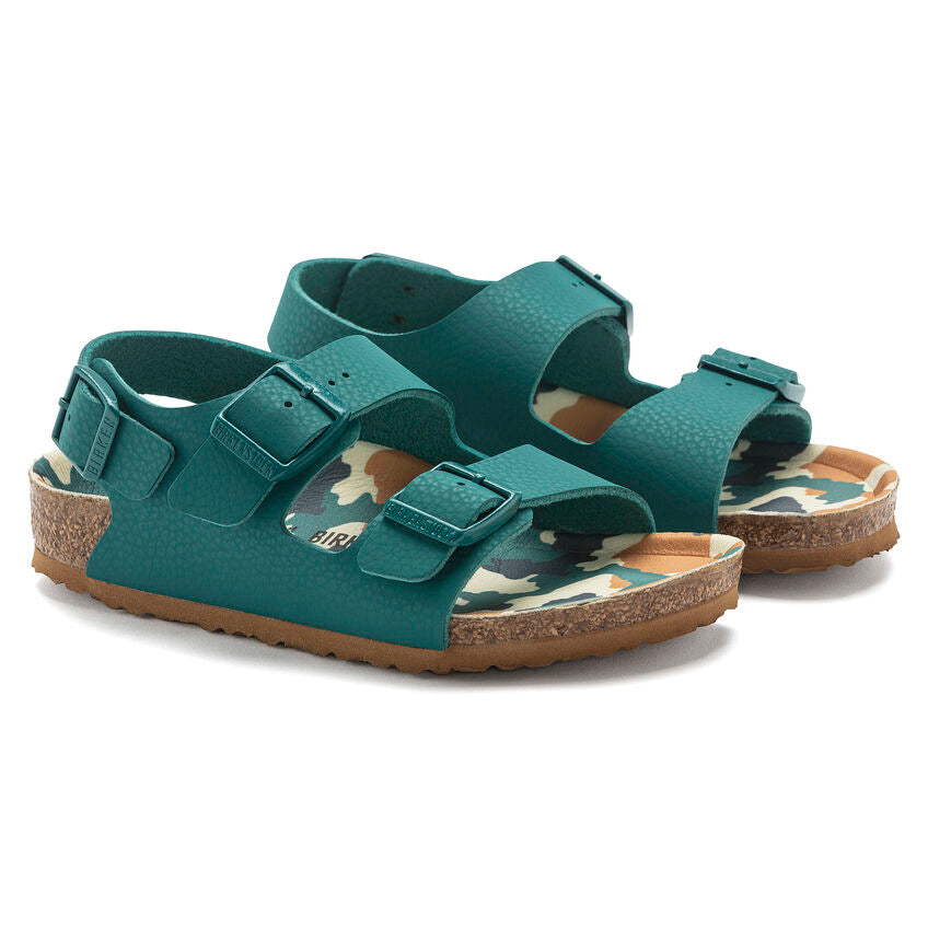 Birkenstock Milano Kinder Desert Soil Dark Teal Camo