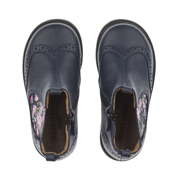 Start-Rite Chelsea Navy Leather/Floral