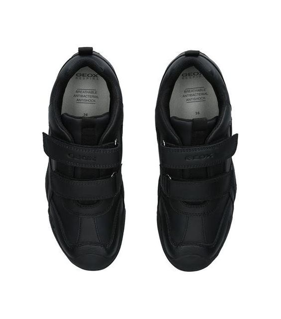 Geox Wader black velcro school shoe