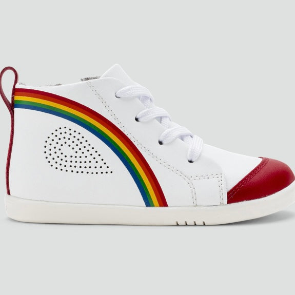 Bobux Alley-Oop Kids Plus White/Red Rainbow