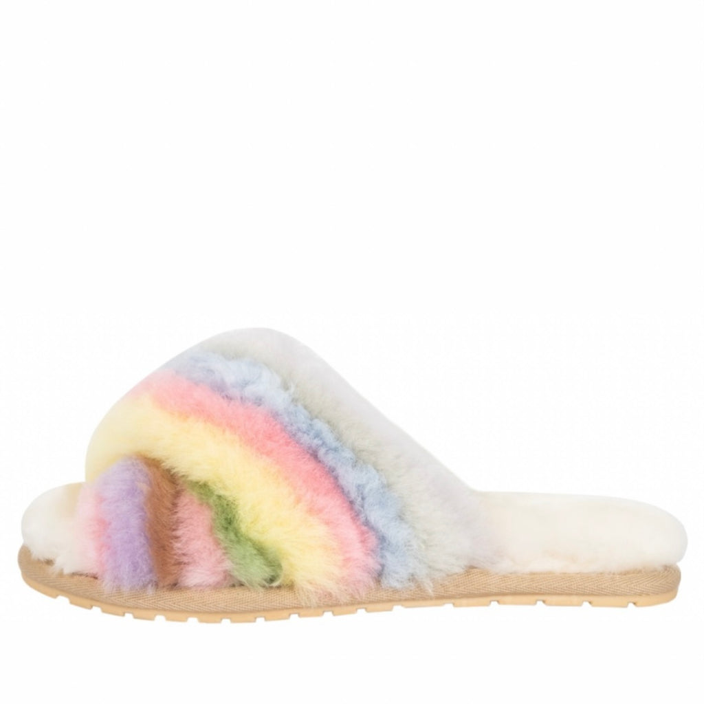 Fluffy rainbow hot sale slippers