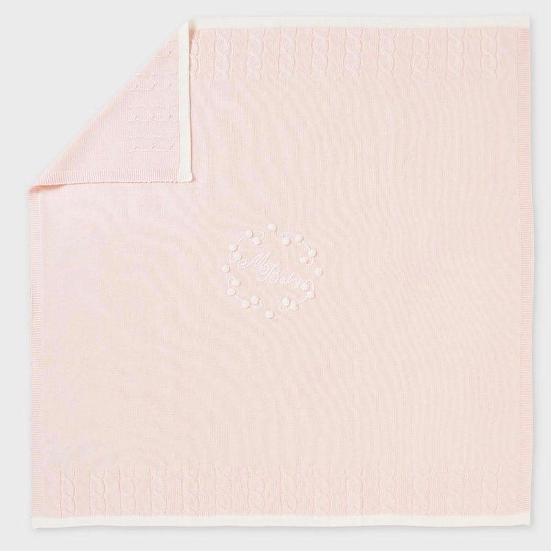 Mayoral 19825 embroidered pink blanket