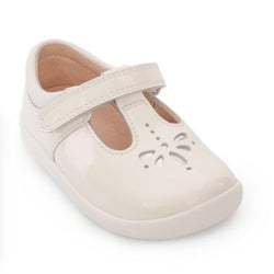 Start rite Puzzle T bar white patent shoe