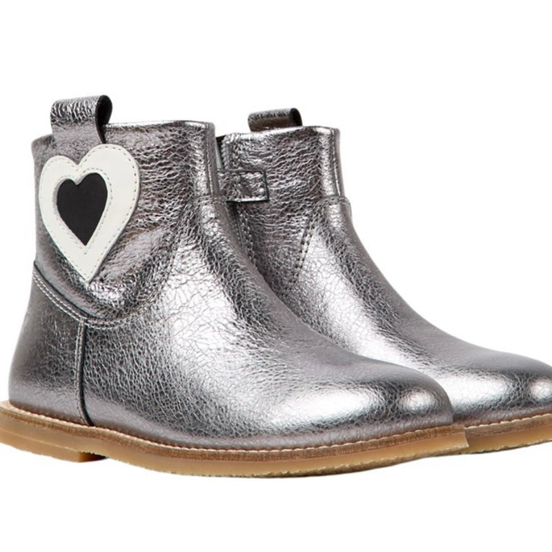 Camper K900212-004 Silver Heart Appliqué Ankle Boot